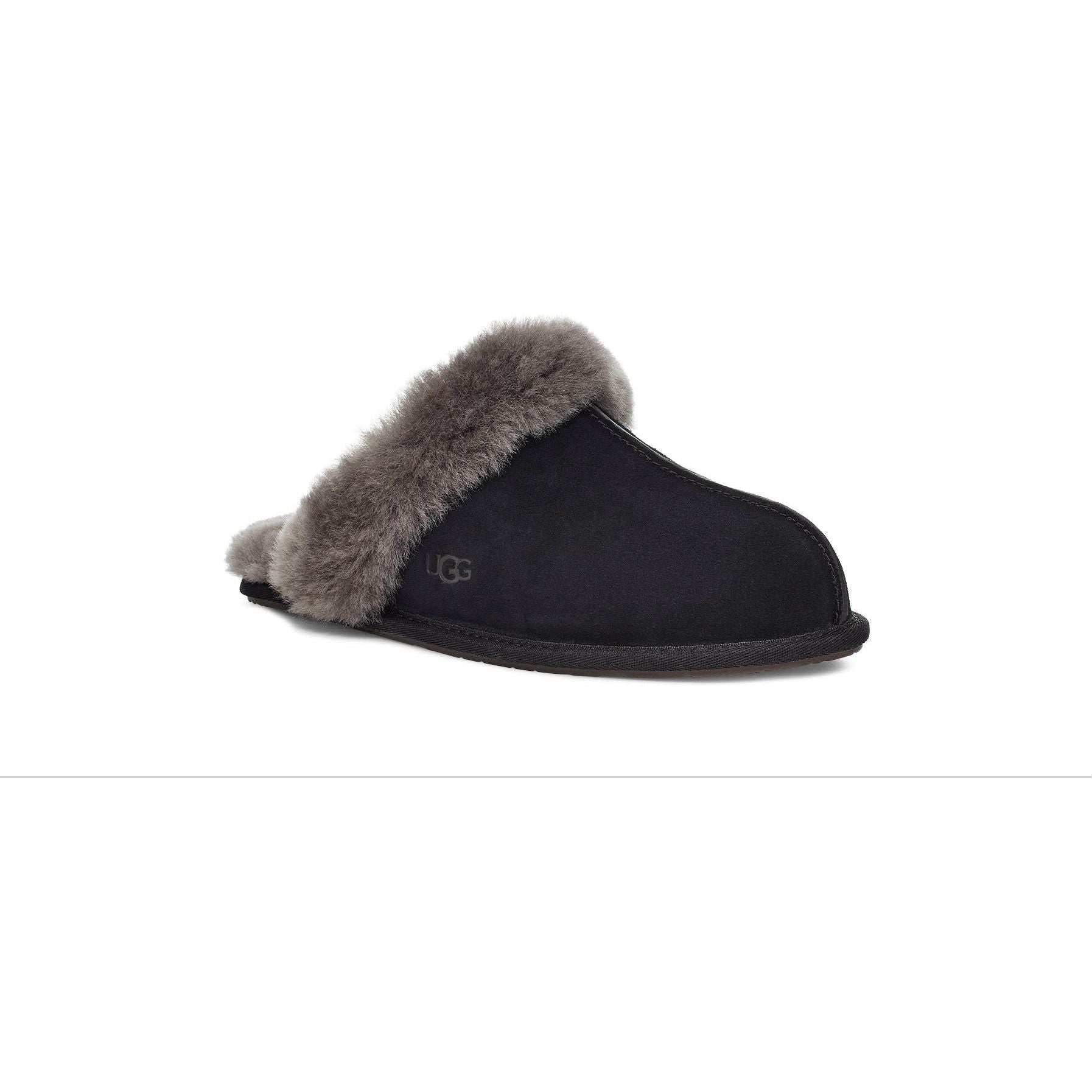 UGG Women's Scuffette II Slipper in Black Grey-Footprint USA