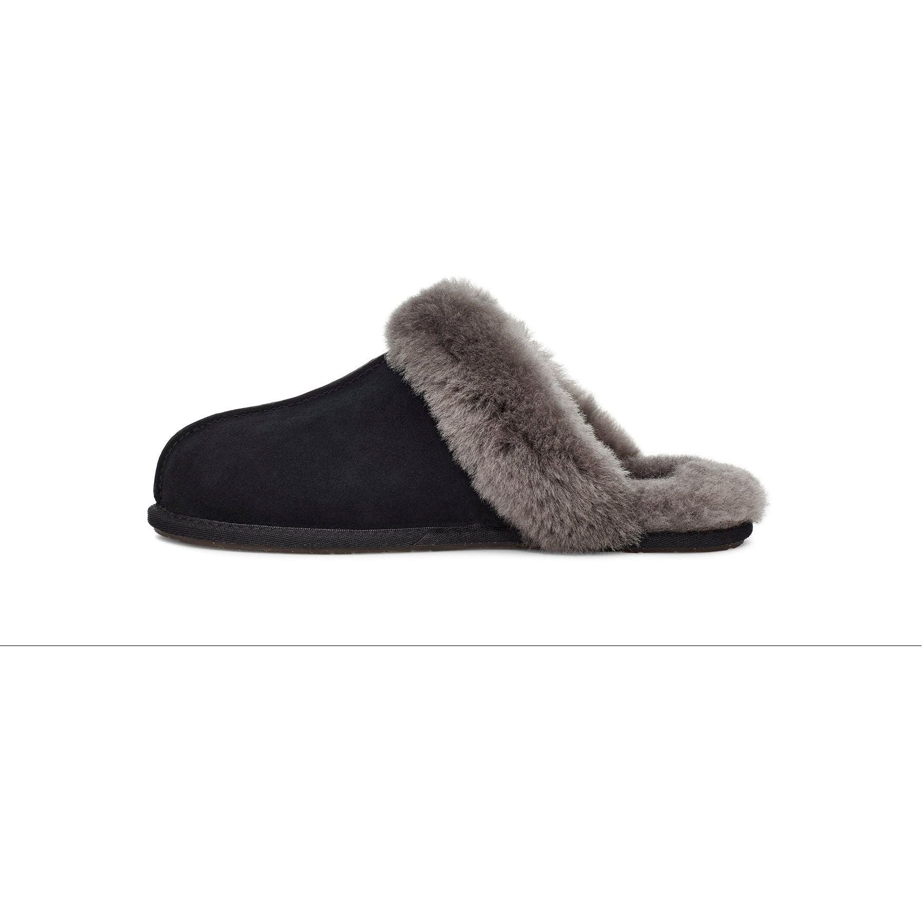 UGG Women's Scuffette II Slipper in Black Grey-Footprint USA