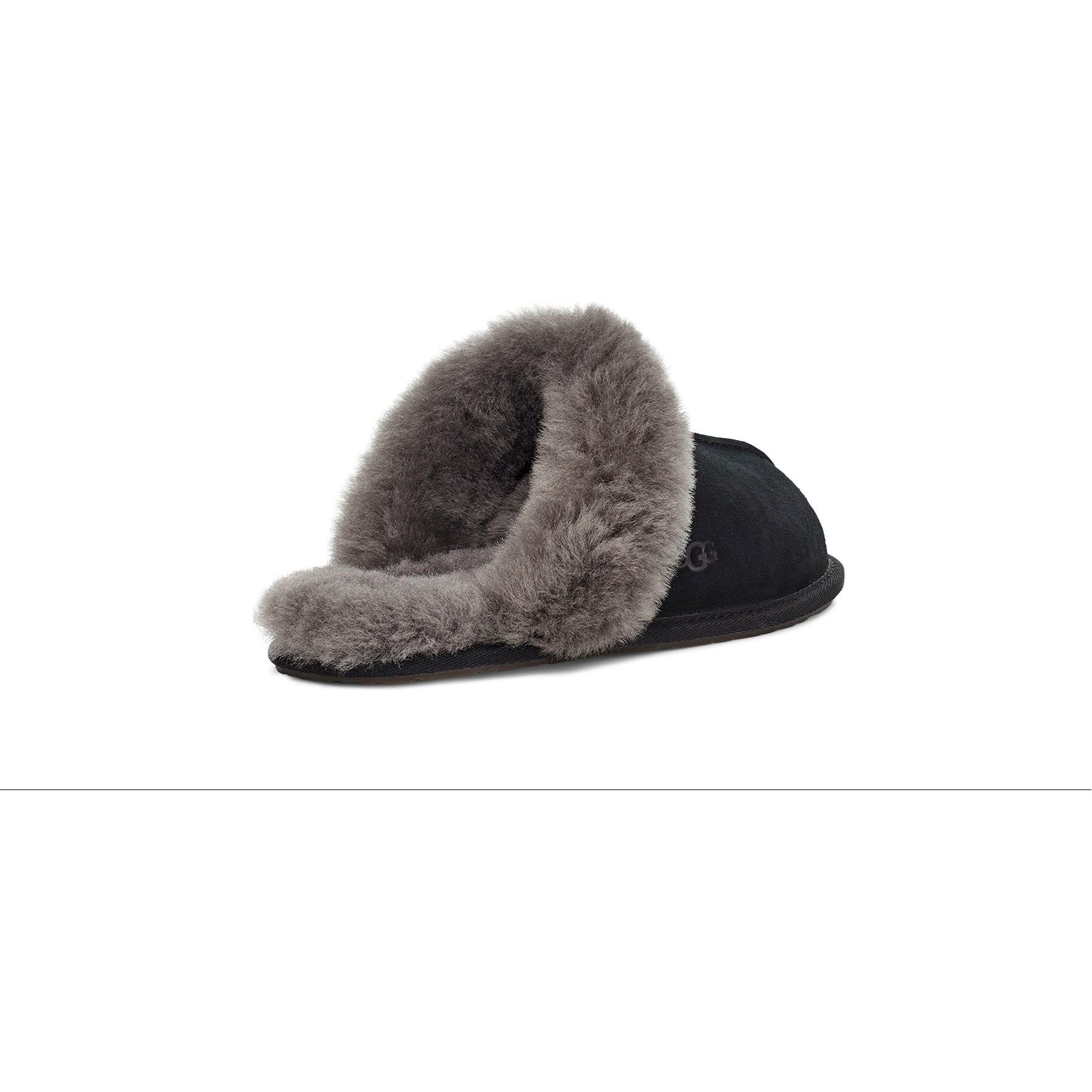 UGG Women's Scuffette II Slipper in Black Grey-Footprint USA