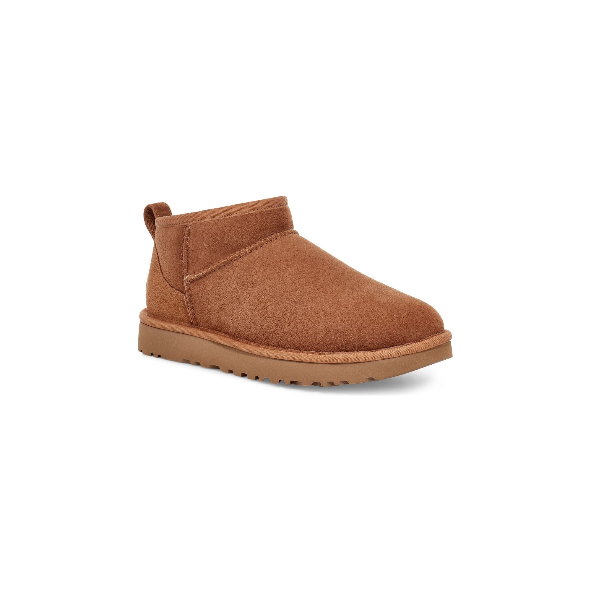 UGG Women's Classic Ultra Mini in Chestnut-Footprint USA