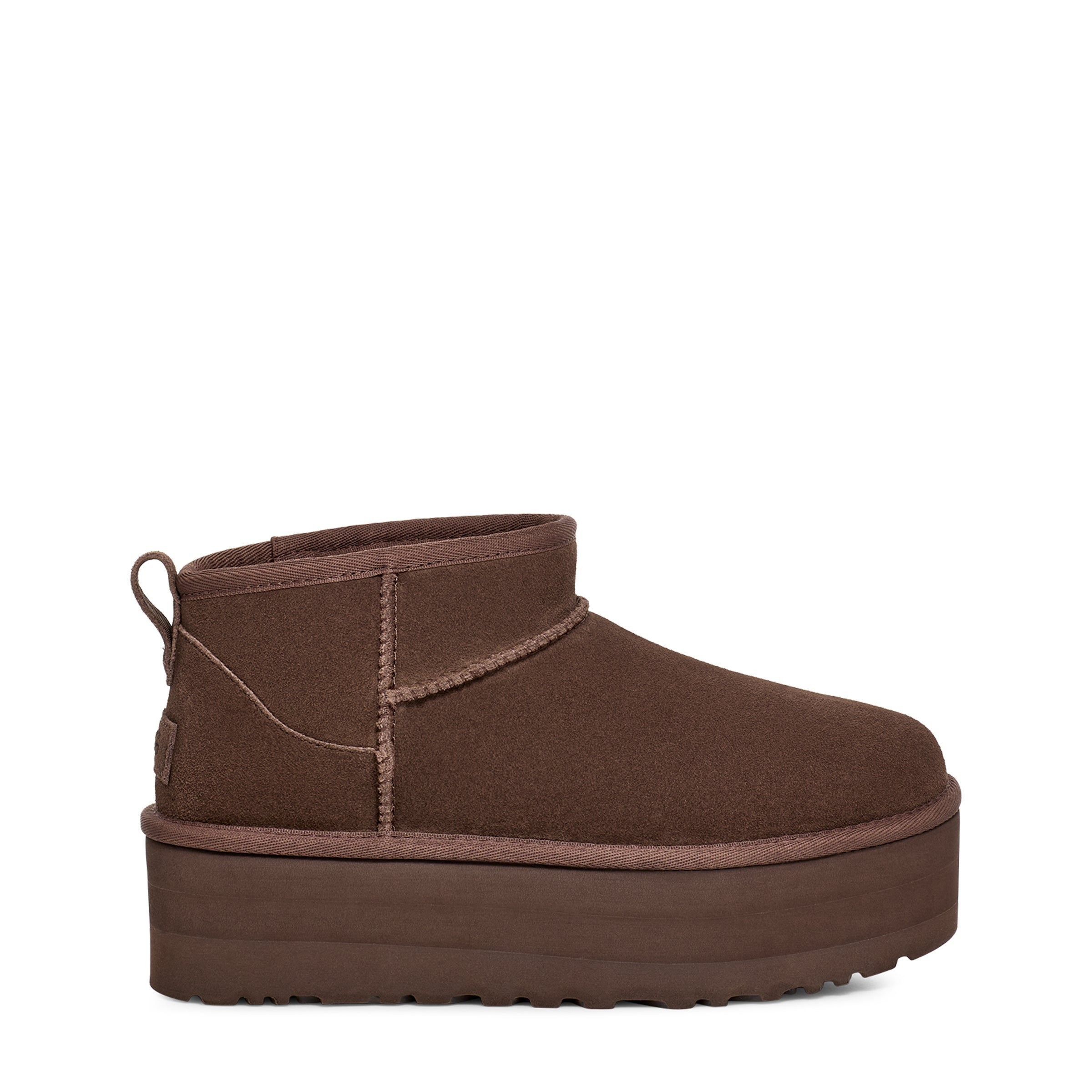 UGG Women's Classic Ultra Mini Platform in Burnt Cedar-Footprint USA