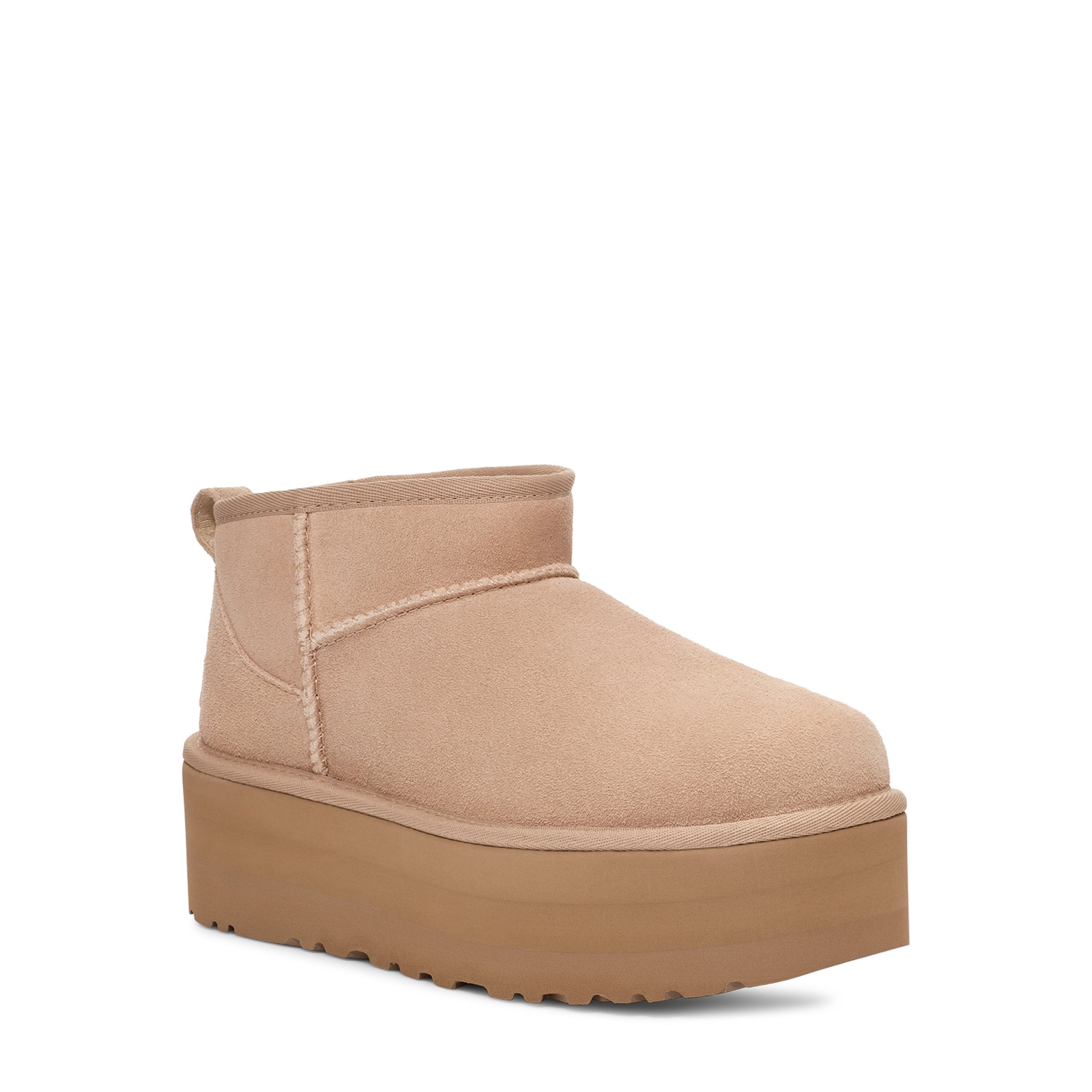 UGG Women's Classic Ultra Mini Platform in Sand-Footprint USA