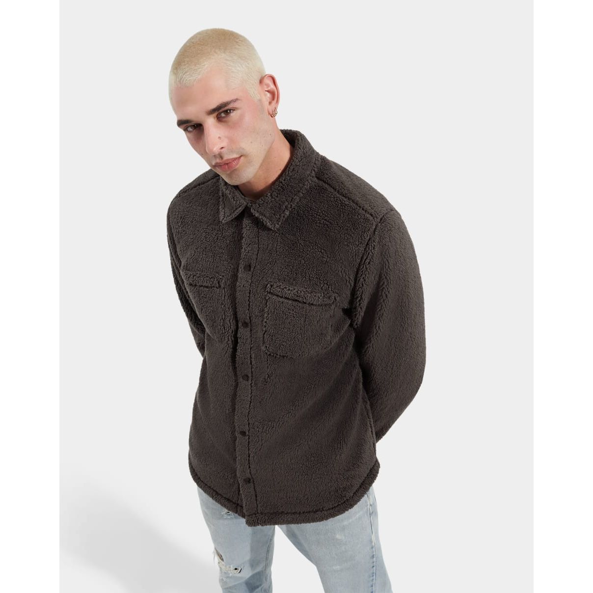 UGG Men's Tasman UGGfluff Snap Shirt in Ink Apparel & Accessories