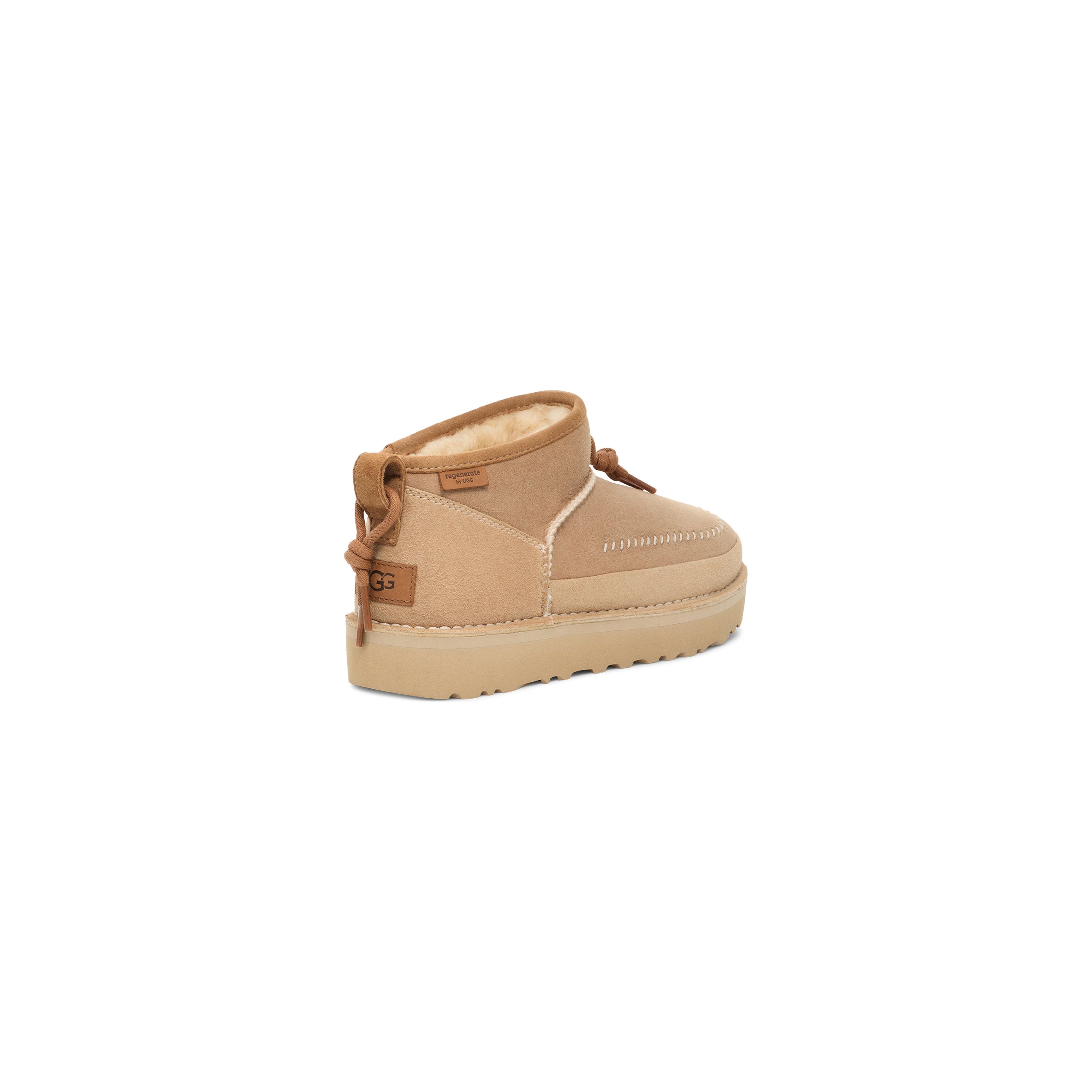 UGG All Gender Ultra Mini Crafted Regenerate in Sand Unisex Footwear