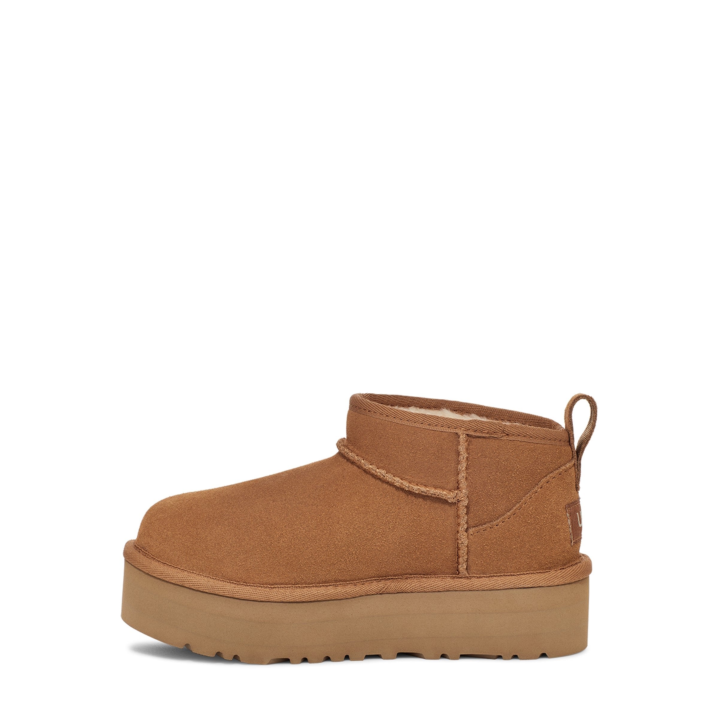 UGG Kid's Classic Ultra Mini Platform in Chestnut-Footprint USA