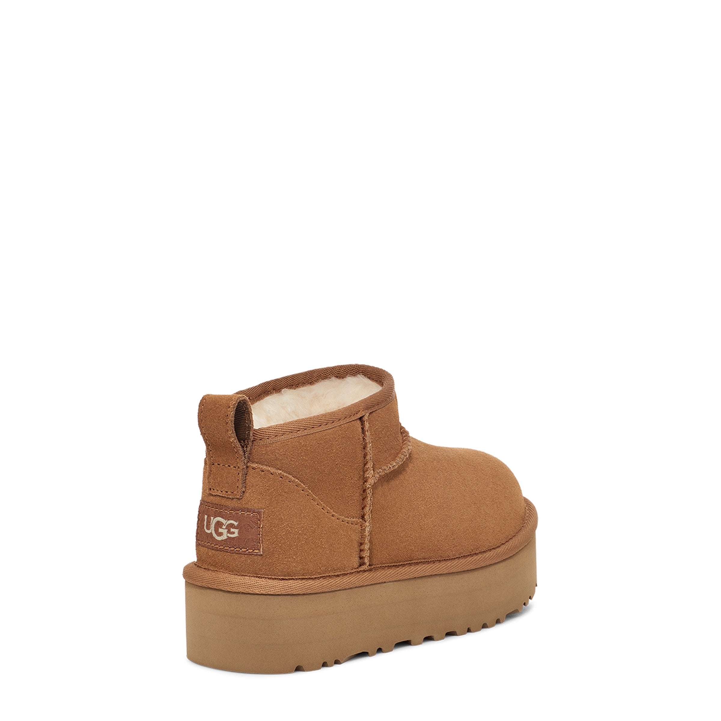 UGG Kid's Classic Ultra Mini Platform in Chestnut-Footprint USA