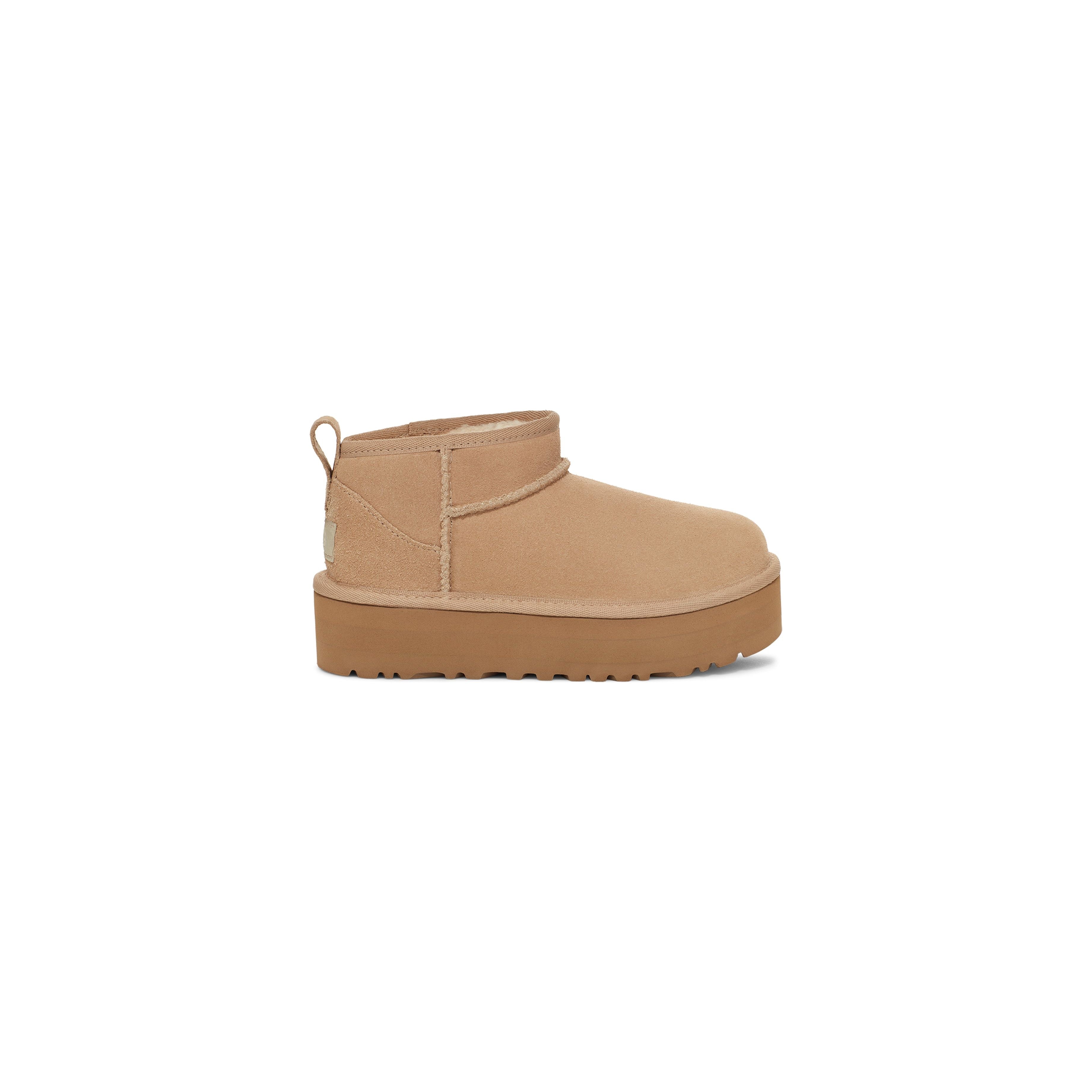 UGG Kid's Classic Ultra Mini Platform in Sand Kid's Boots