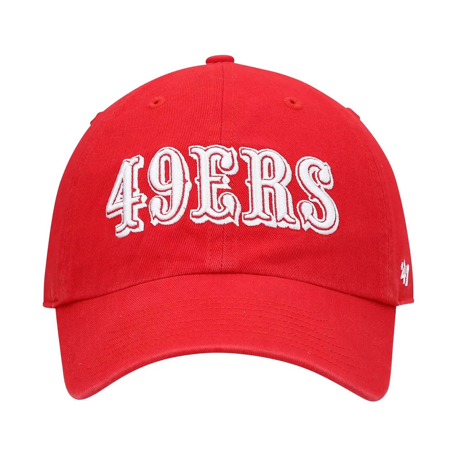 Men's Scarlet San Francisco 49ers Clean Up Script Adjustable Hat Headwesr