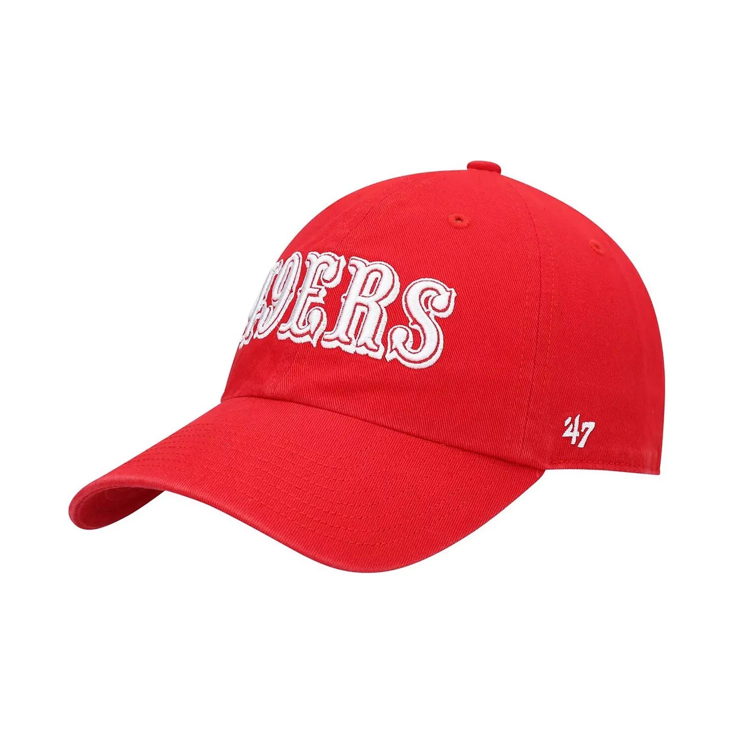 Men's Scarlet San Francisco 49ers Clean Up Script Adjustable Hat Headwesr
