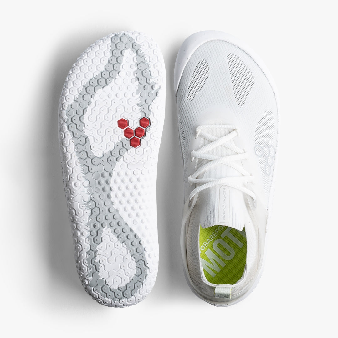 Vivobarefoot Women's Motus Strength in Bright White Grey Women's Footwear