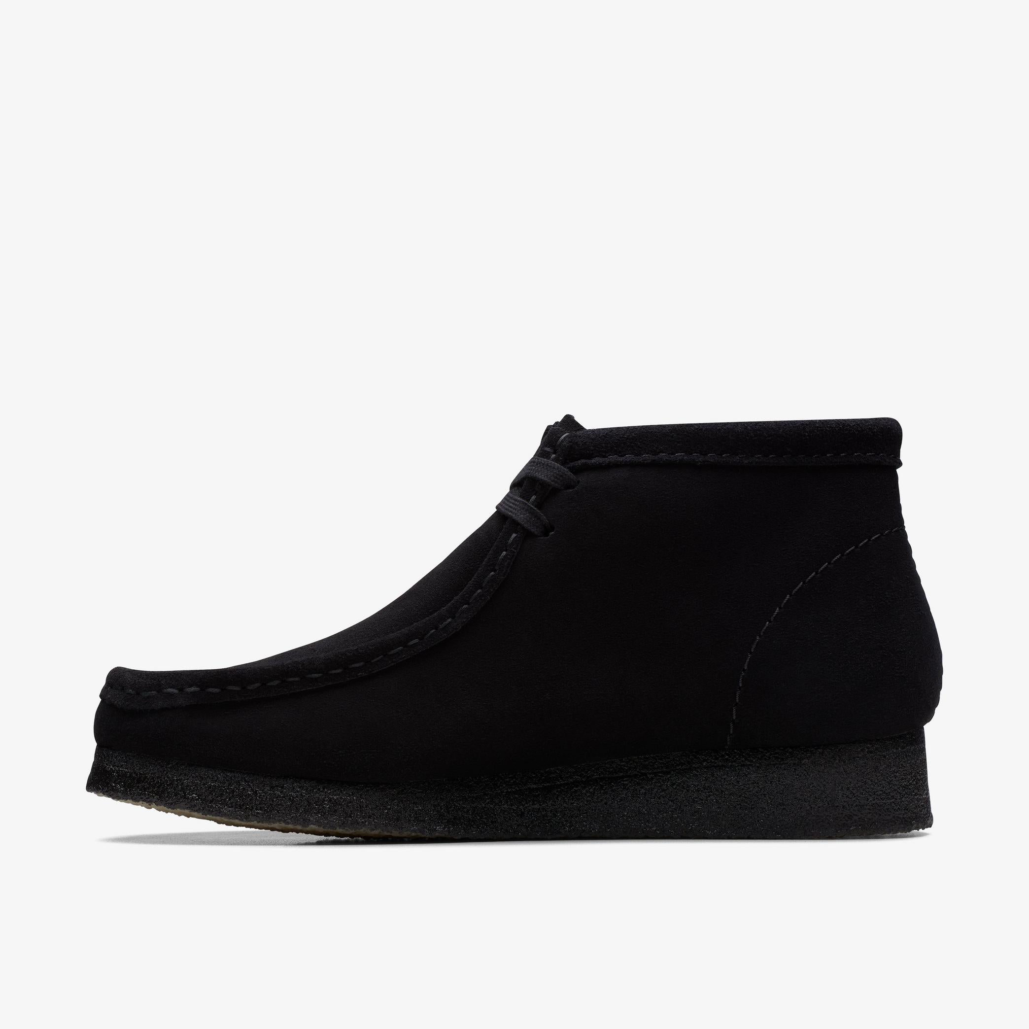 Clarks Men's Wallabee Boot in Black Suede Shoes