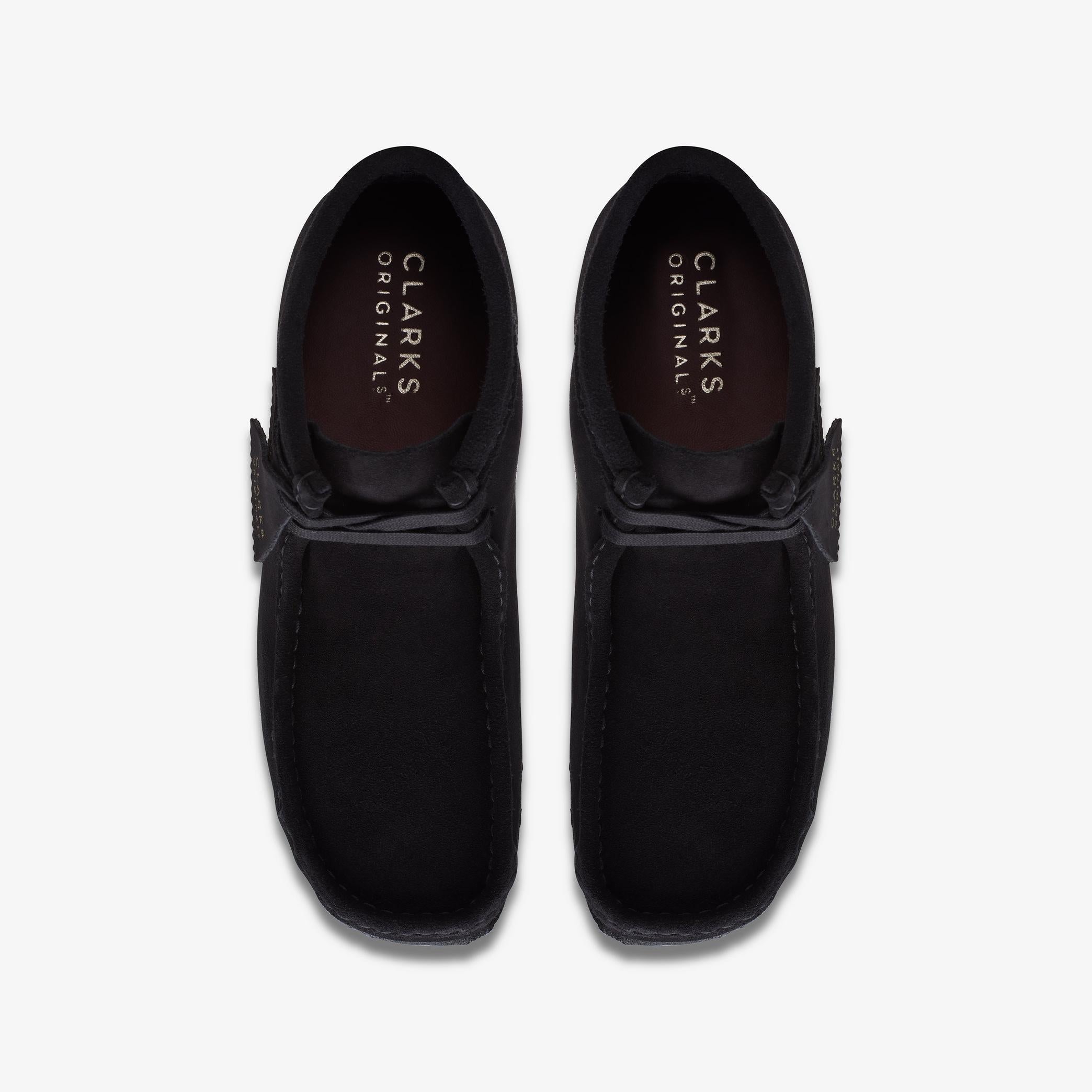 Clarks Men's Wallabee Boot in Black Suede Shoes