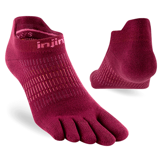 Injinjo Women's Run Lightweight No-Show Ultra Thin Cushioning in Beetroot Accessories