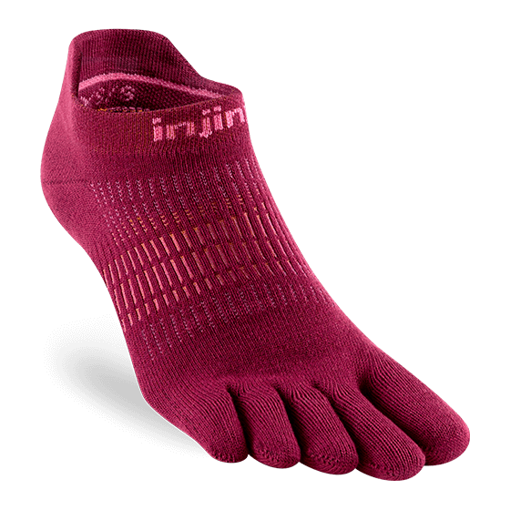 Injinjo Women's Run Lightweight No-Show Ultra Thin Cushioning in Beetroot Accessories