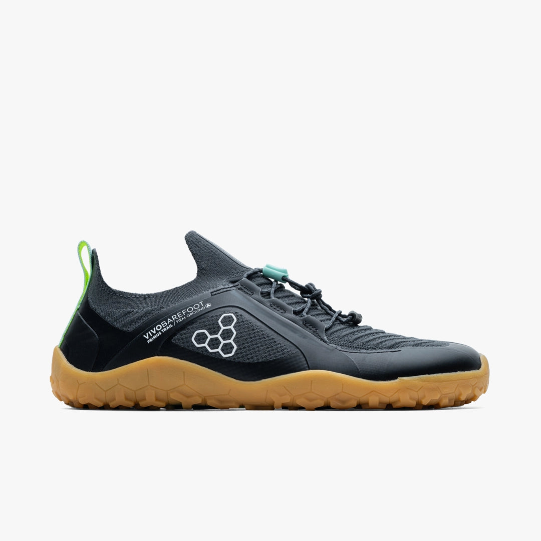 Vivobarefoot Men's Primus Trail Knit FG in Graphite Gum Men's Footwear