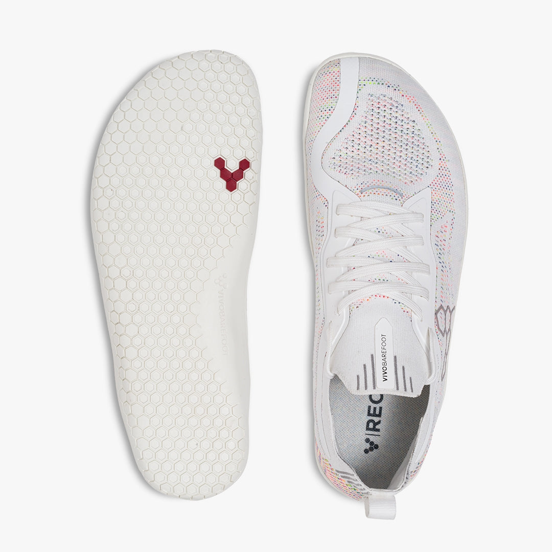 Vivobarefoot Men's Primus Lite Knit in Bright White Iridescent Men's Footwear