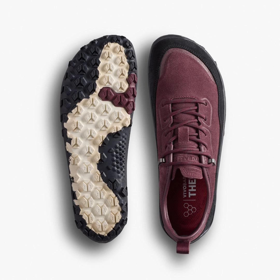 Vivobarefoot Men's Tracker Leather AT Low II Suede in Fig