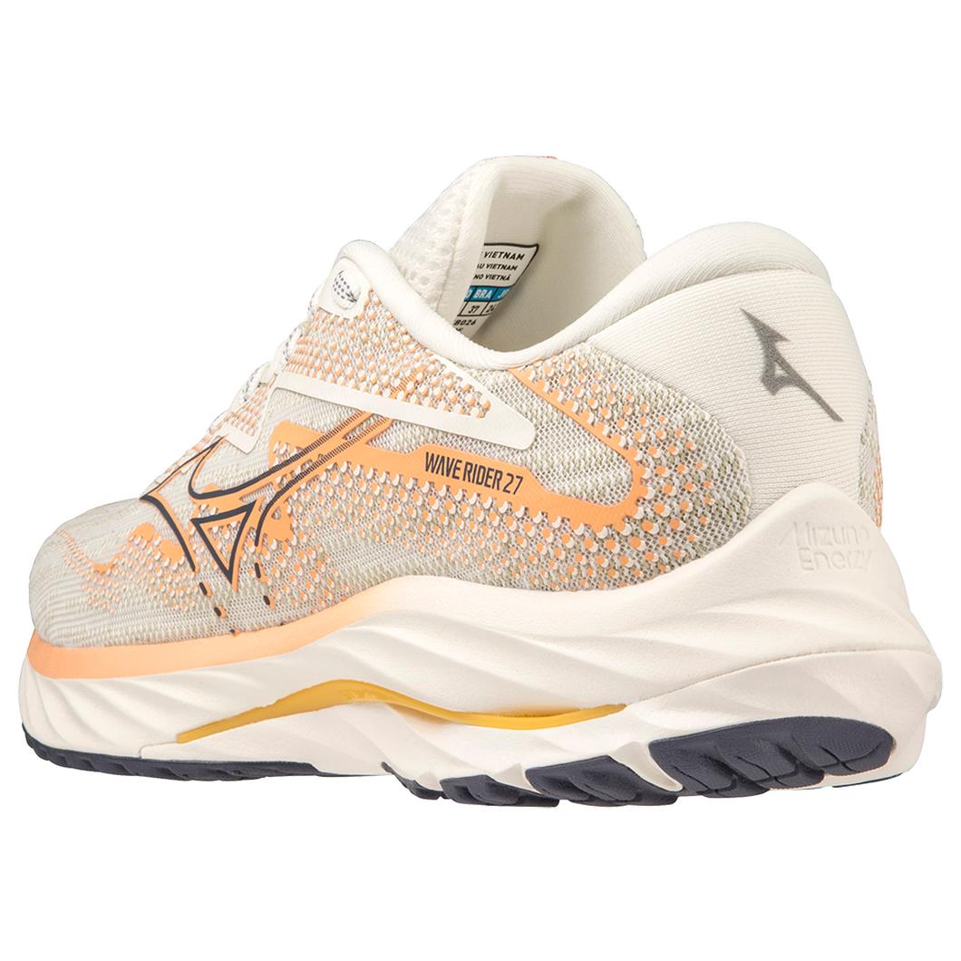 Mizuno Women's Wave Rider 27 in Snow White-NightShadow Blue Women's Footwear
