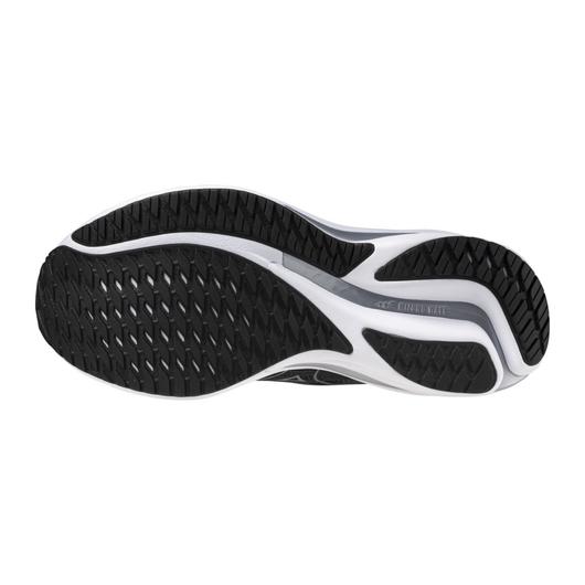 Mizuno Men's Wave Rider 28 Running Shoe in Black Silver Men's Footwear