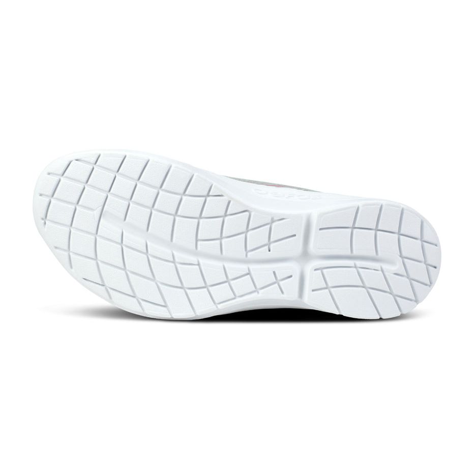 OOFOS Women's OOmg Sport Low Shoe in White/Fuschia Women's Footwear