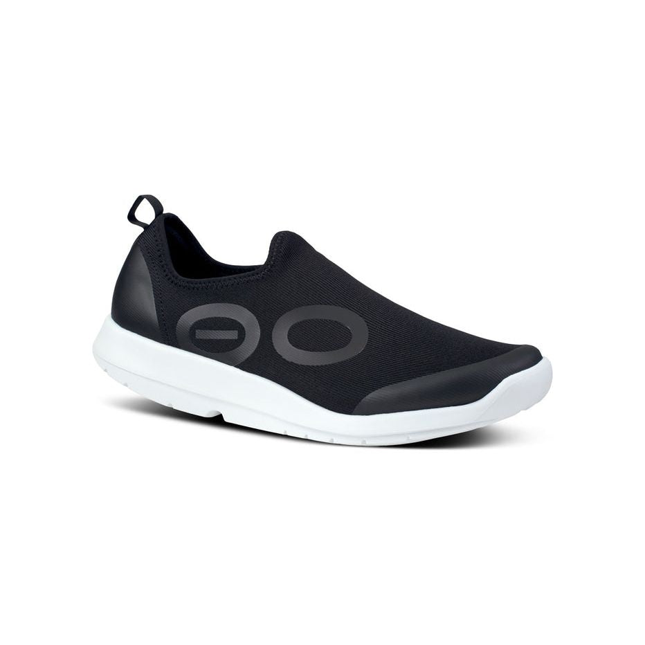 OOFOS Men's OOmg Sport Low Shoe in White/Black Men's Footwear