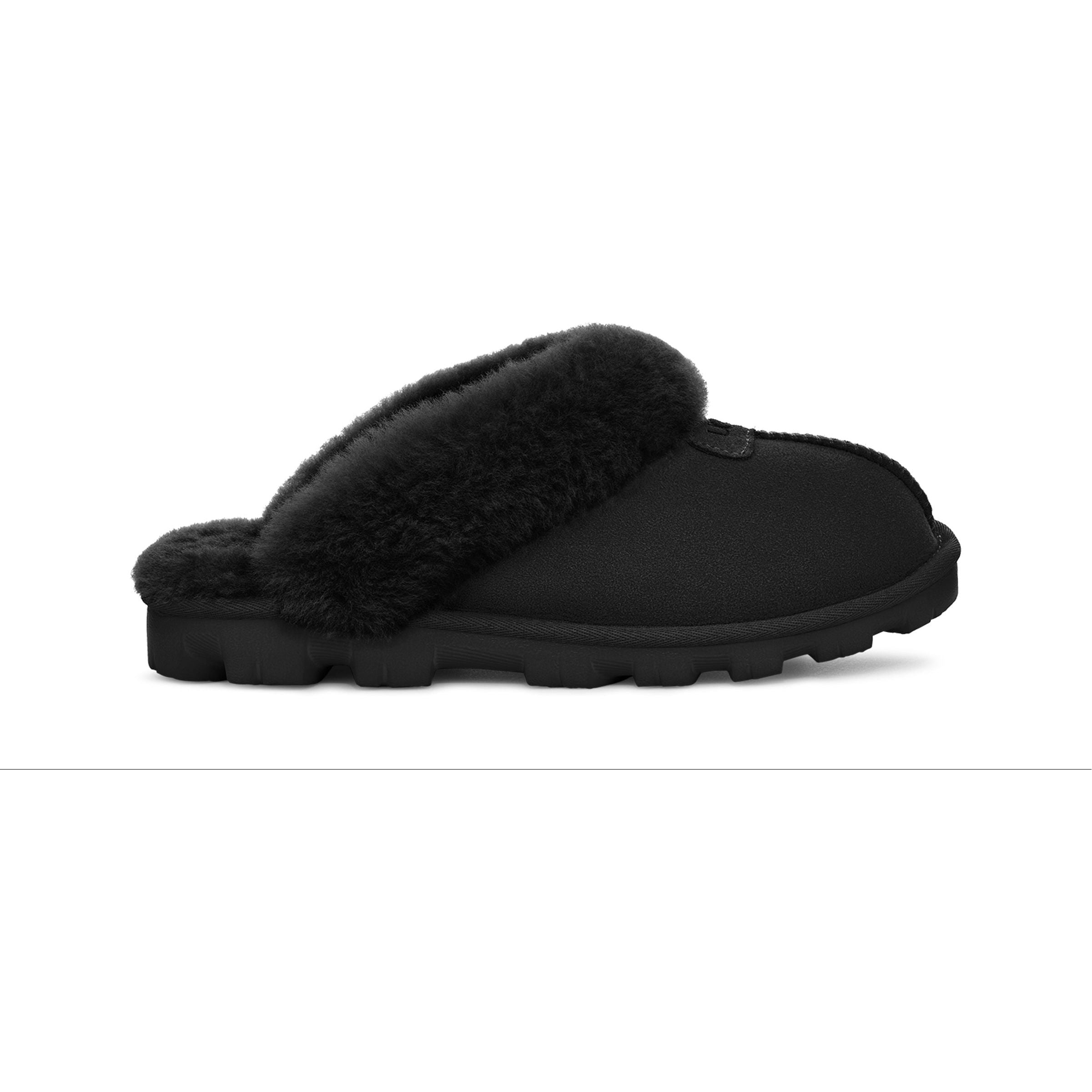UGG Women's Coquette Slipper in Black-Footprint USA