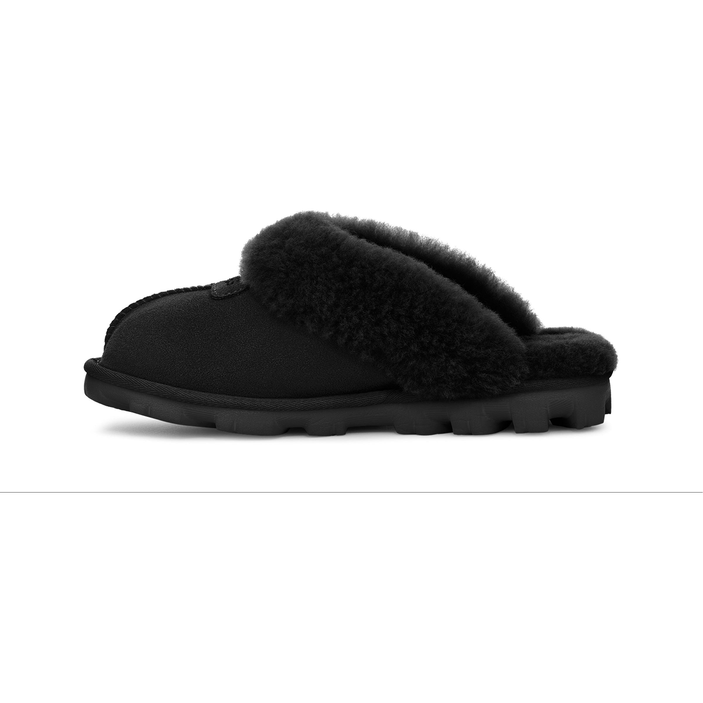 UGG Women's Coquette Slipper in Black-Footprint USA