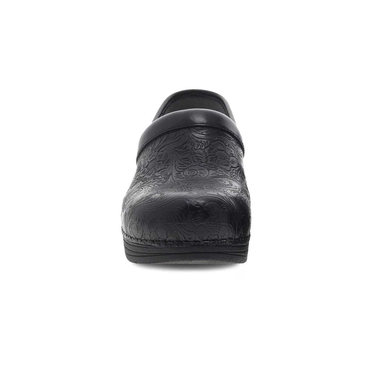 Dansko LT Professional Clog in Black Floral Tooled Women's Footwear
