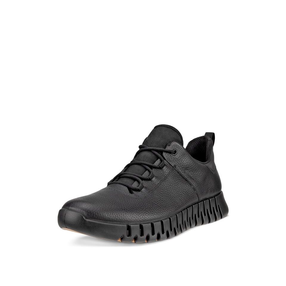 ECCO Men's Gruuv Leather Gore-Tex Sneaker in Black