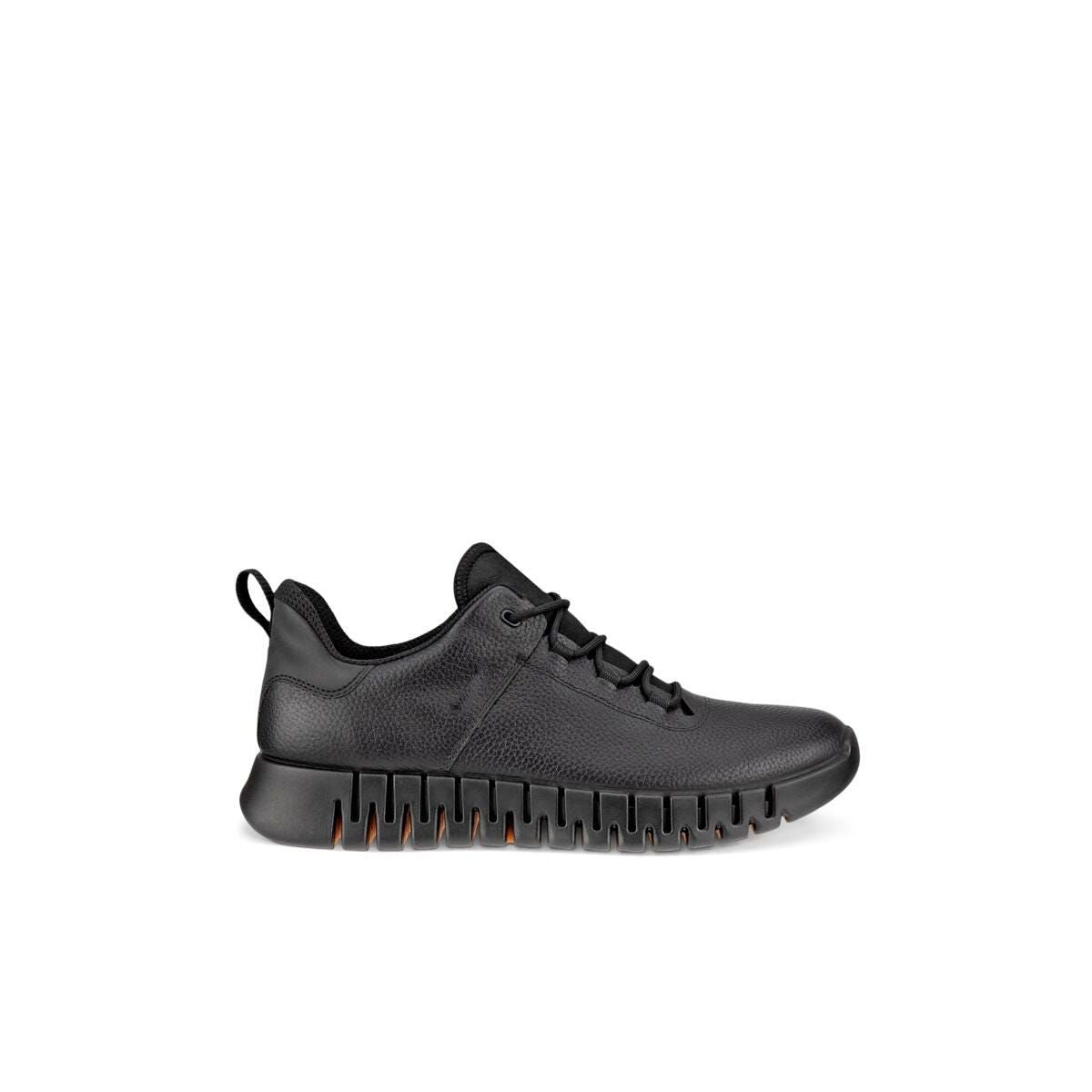ECCO Men's Gruuv Leather Gore-Tex Sneaker in Black