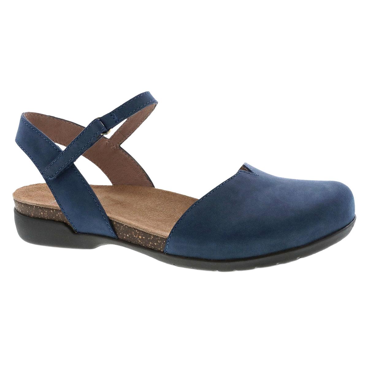 Dansko Women's Rowan in Navy Milled Nubuck Mary Jane Shoes