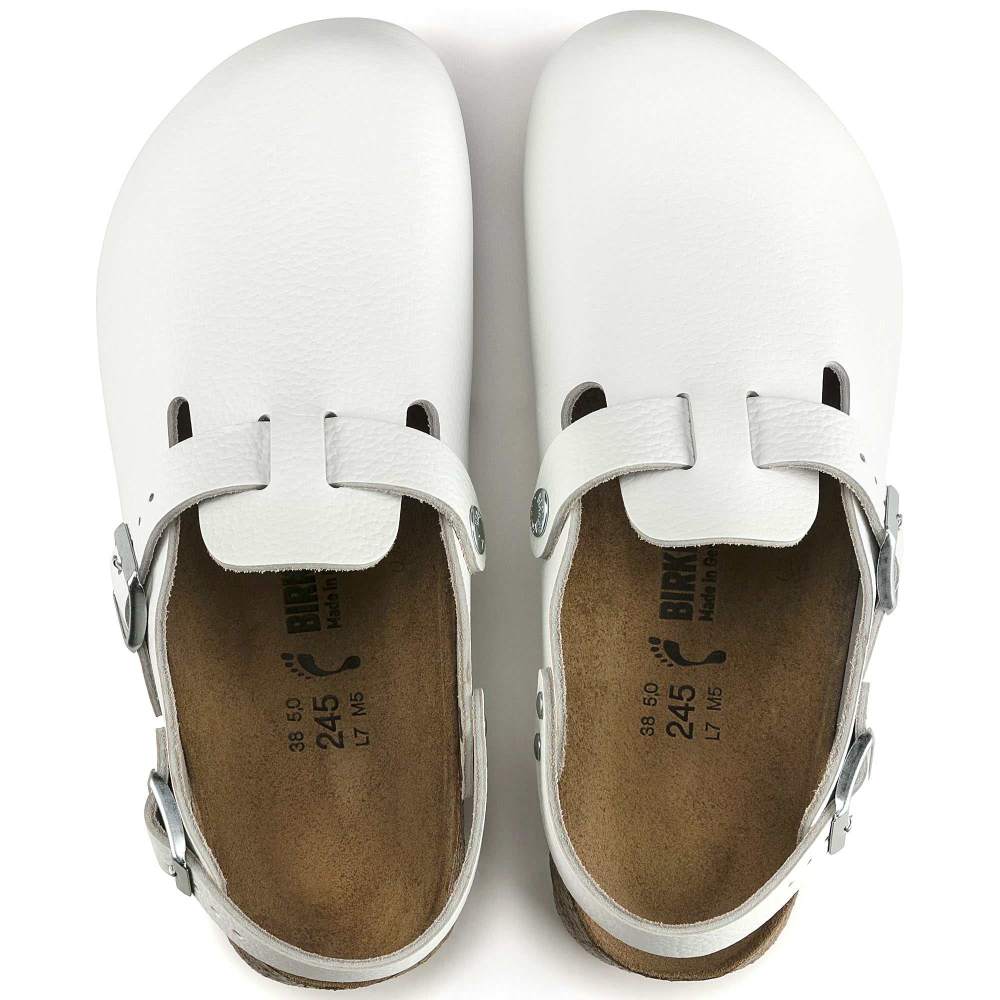 Birkenstock Tokio Super Grip Leather Clog Classic Footbed in White Women's Footwear