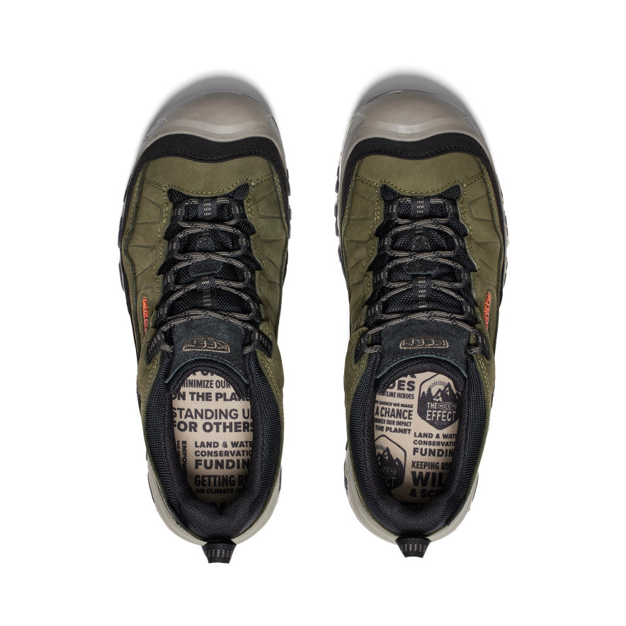 Keen Men's Targhee IV Waterproof HIking Shoe in Dark Olive Gold Flame Men's Footwear