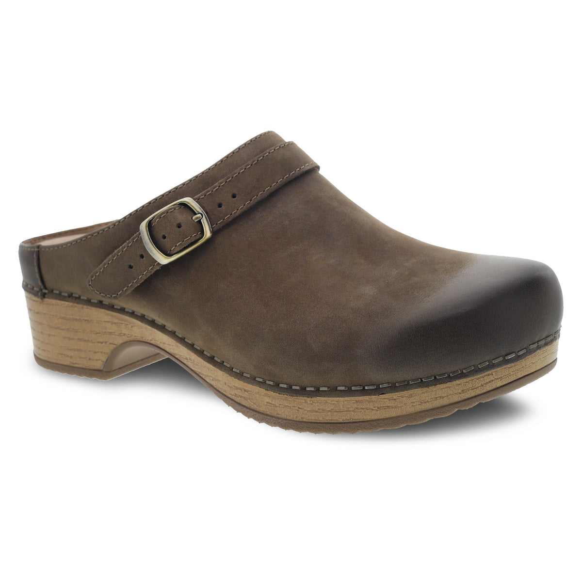 Dansko Women's Berry in Mushroom Burnished Nubuck Mule Women's Footwear