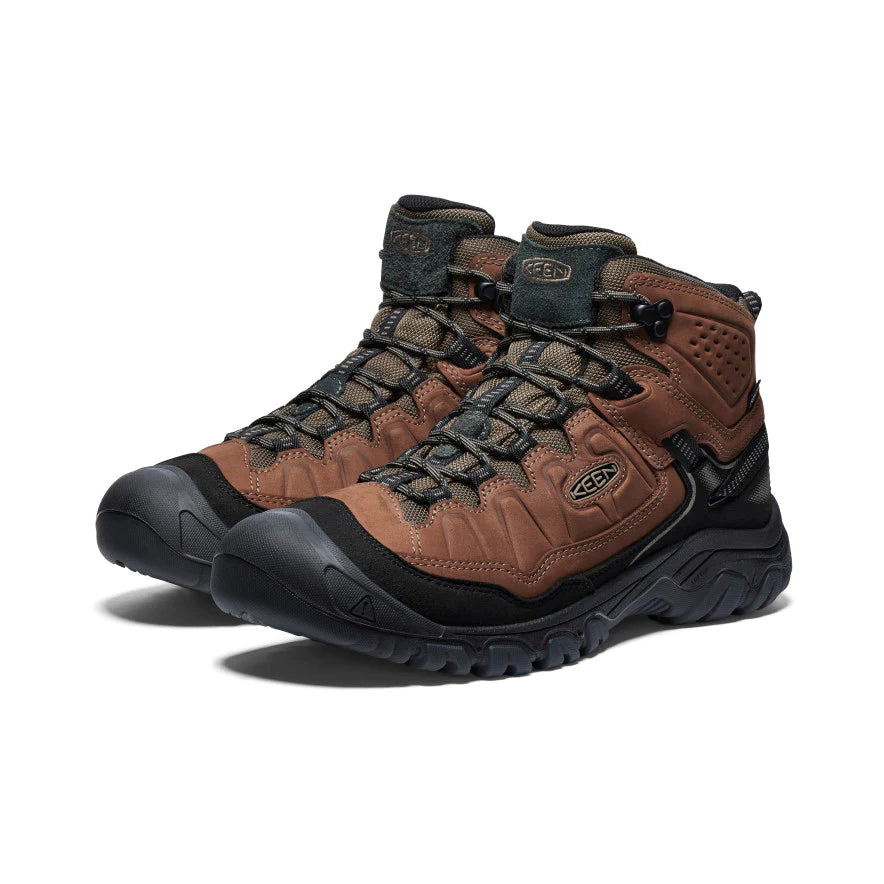 Keen Men's Targhee IV Waterproof Hiking Boot in Bison Black Shoes