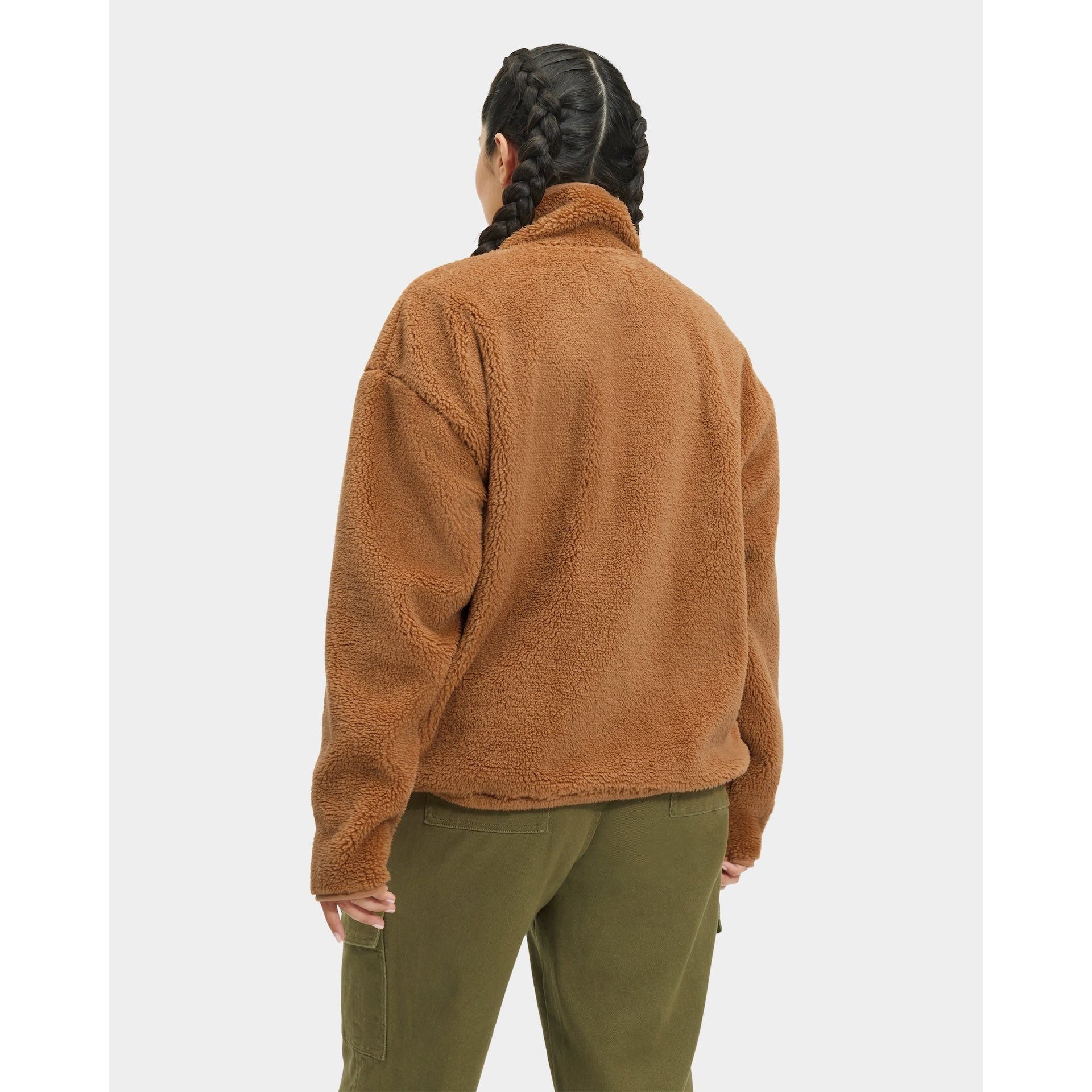 UGG Women's Atwell Sherpa Half Snap Pullover in Tawny Apparel & Accessories
