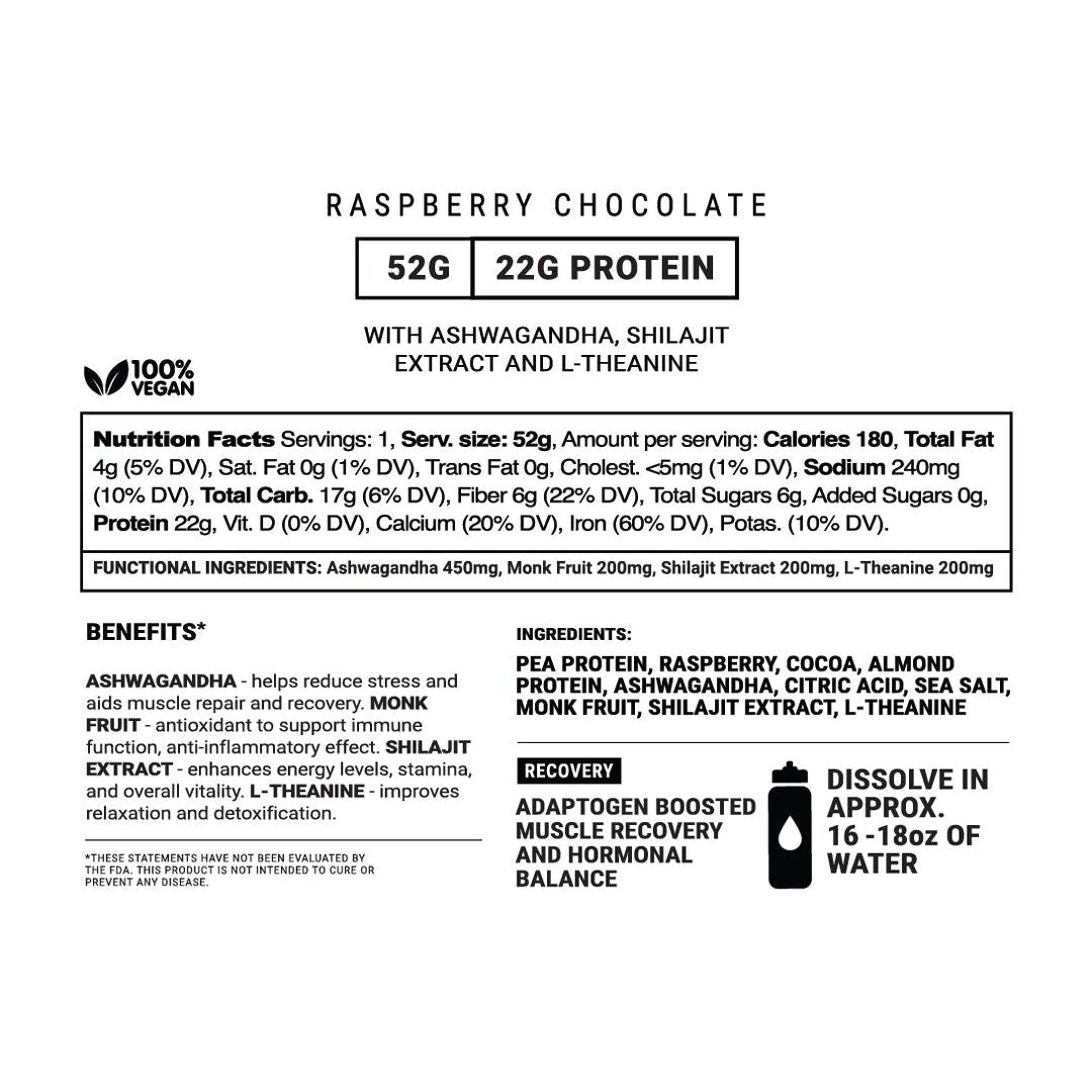 Spring Energy Chocolate Raspberry Recovery Protein Shake w/Adaptogens