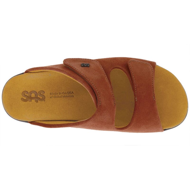 SAS Women's Cozy Slide Sandal in Rust