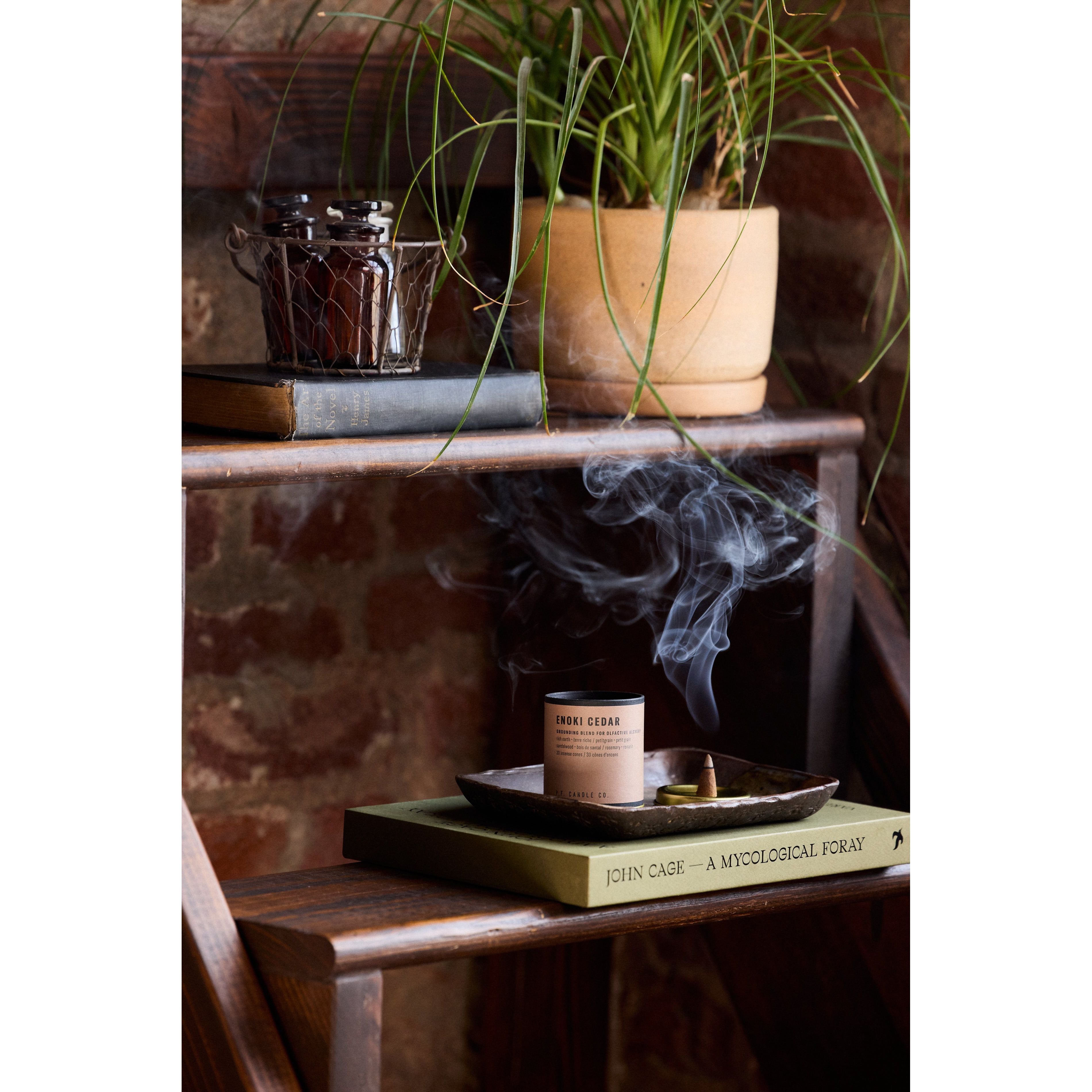 P. F. Candle Co. Enoki Cedar Incense Cones-Footprint USA