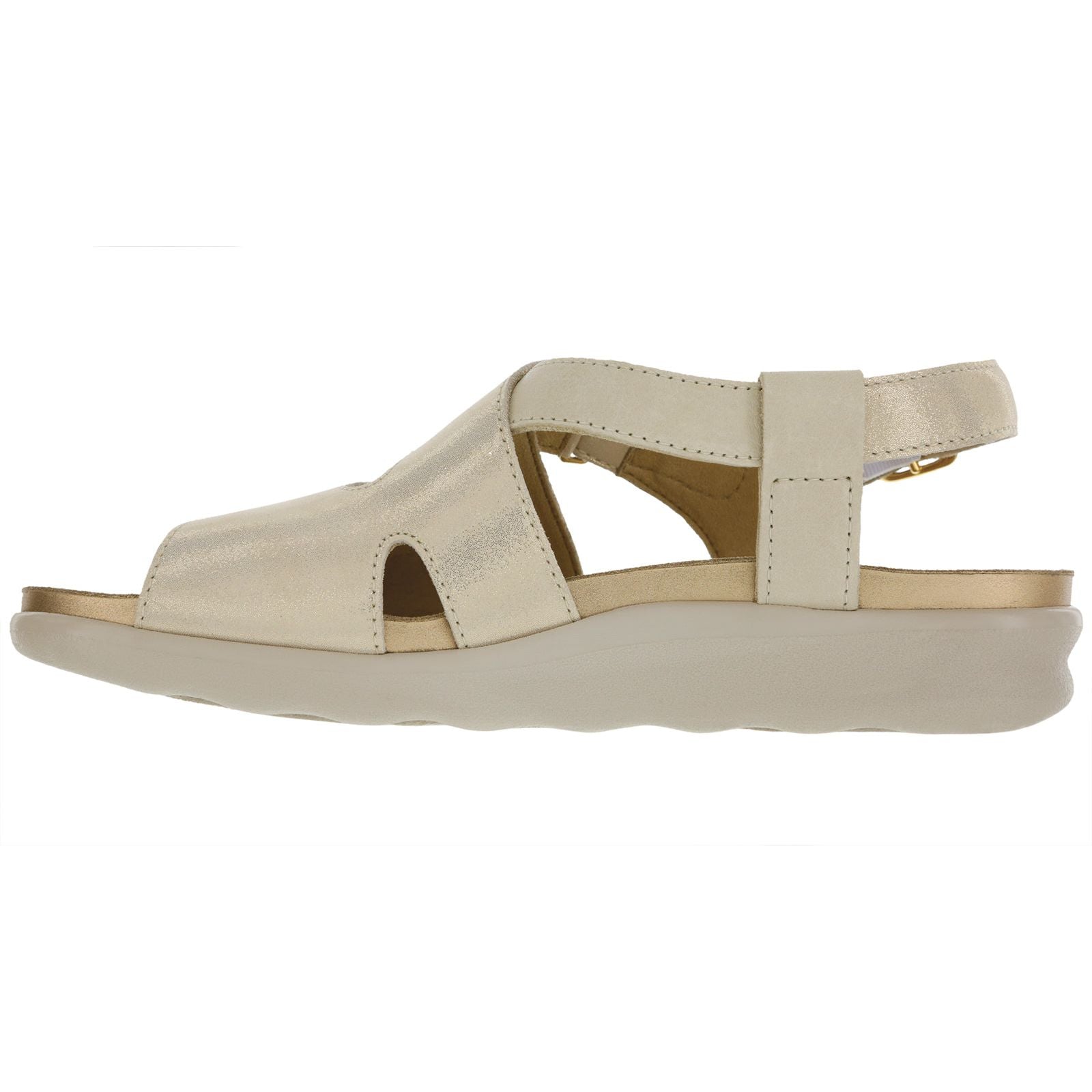 SAS Women's Huggy Heel Strap Sandal in Soft Gold