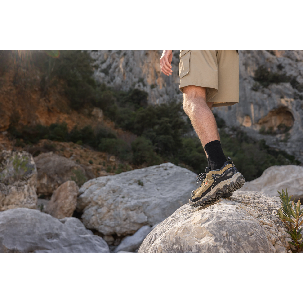 Keen Men's Targhee IV Waterproof HIking Shoe in Dark Olive Gold Flame Men's Footwear