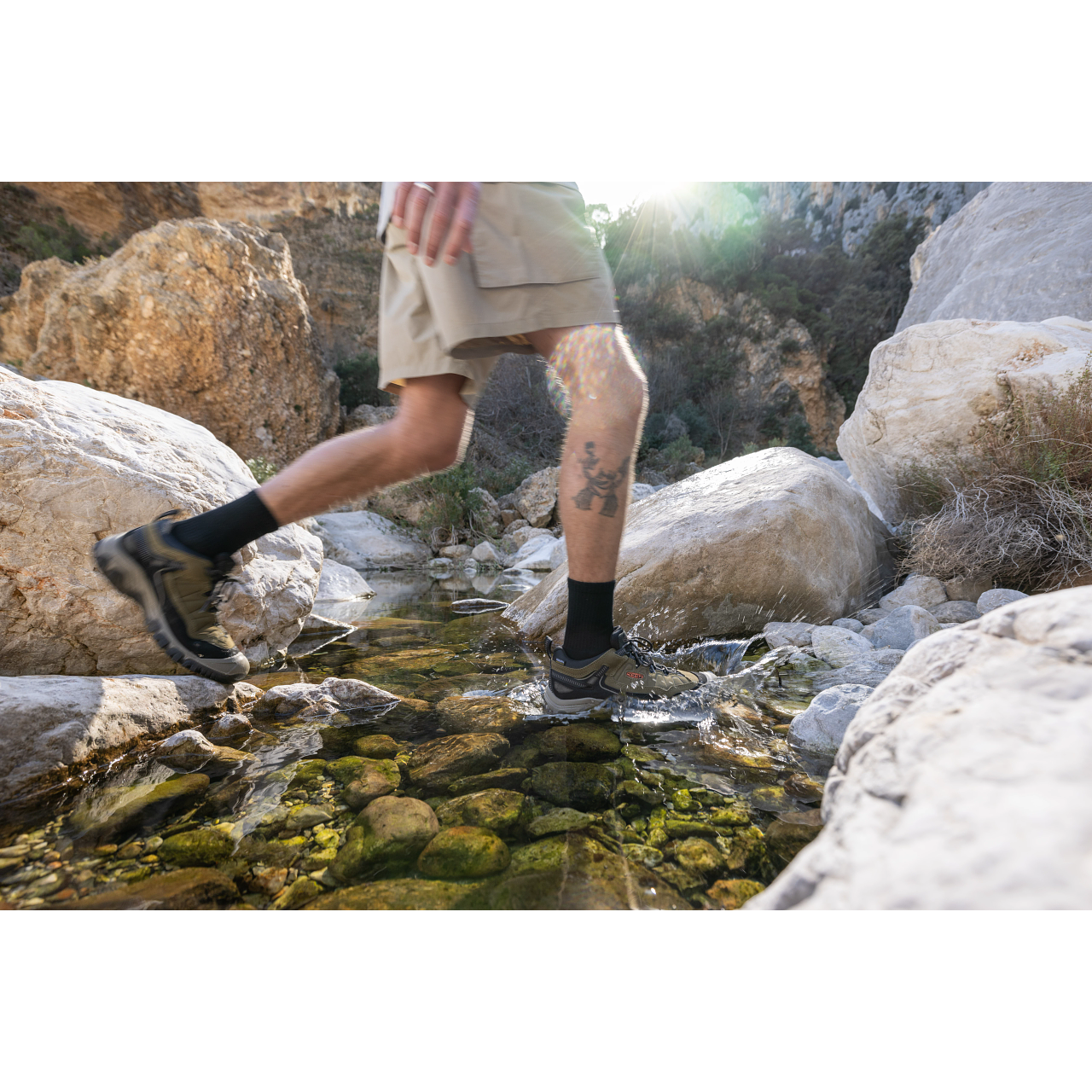 Keen Men's Targhee IV Waterproof HIking Shoe in Dark Olive Gold Flame Men's Footwear