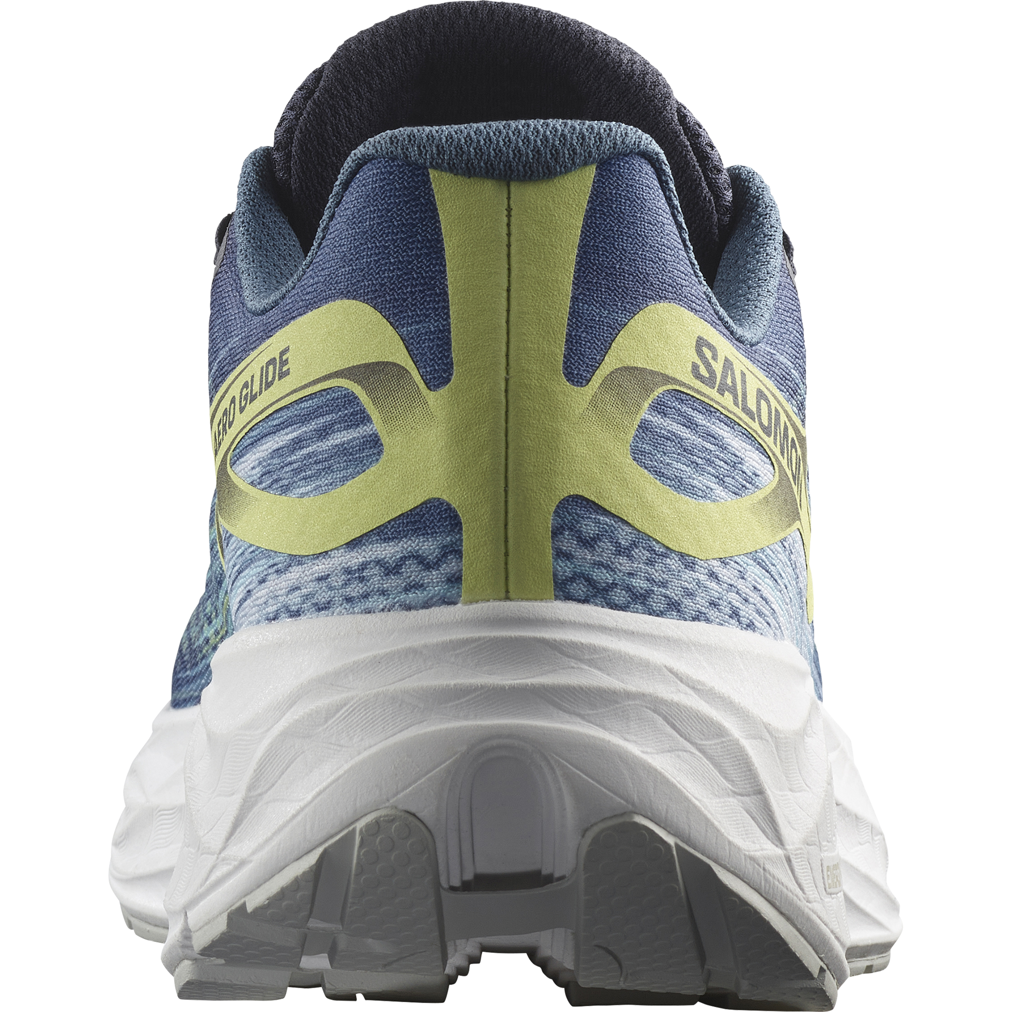 Salomon Men's Aero Glide in Blue Ashes Dark Sapphire Sunny Lime Men's Footwear
