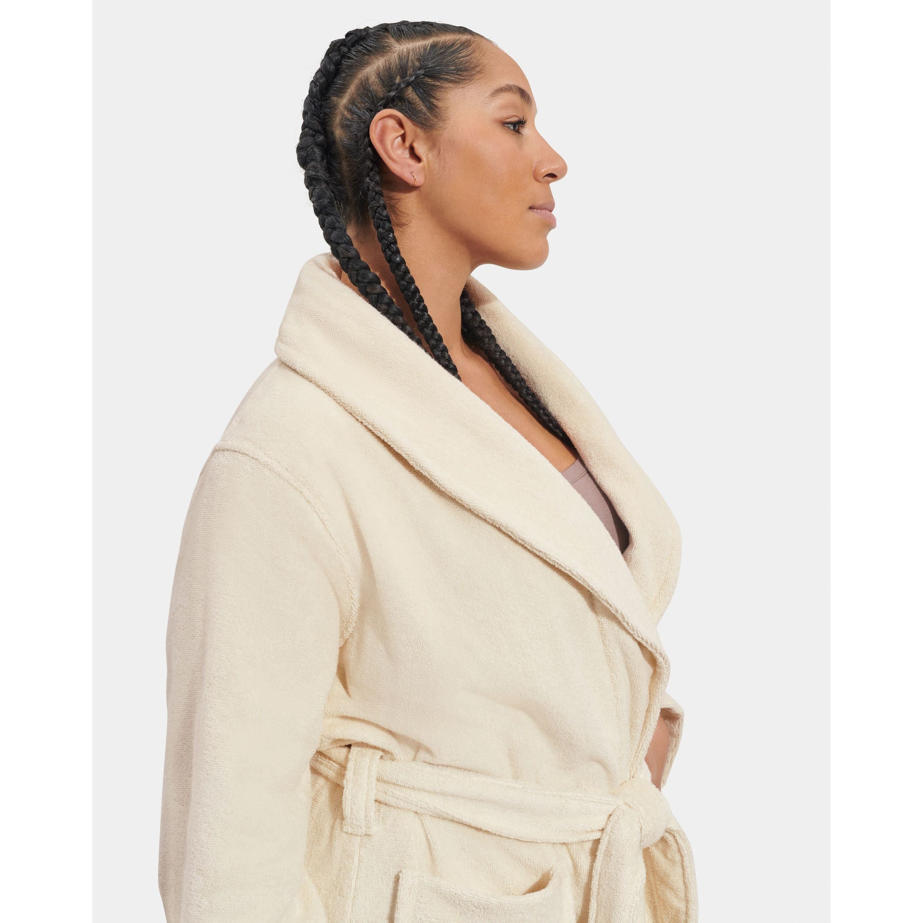 UGG Women's Lenore Terry Robe in Plaster Apparel & Accessories