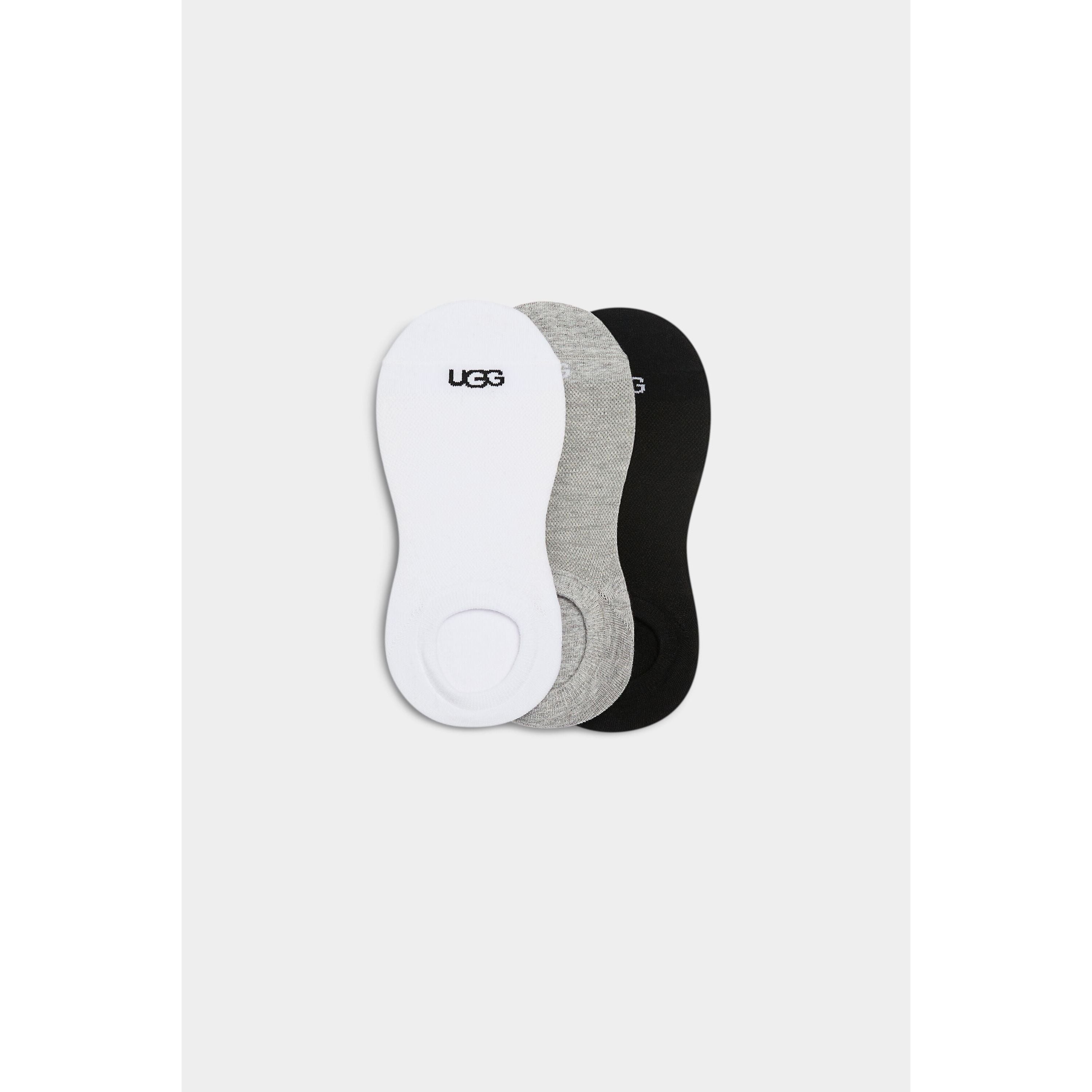 Ugg Women's Stela No-Show 3 Pack Socks in White Grey & Black Accessories