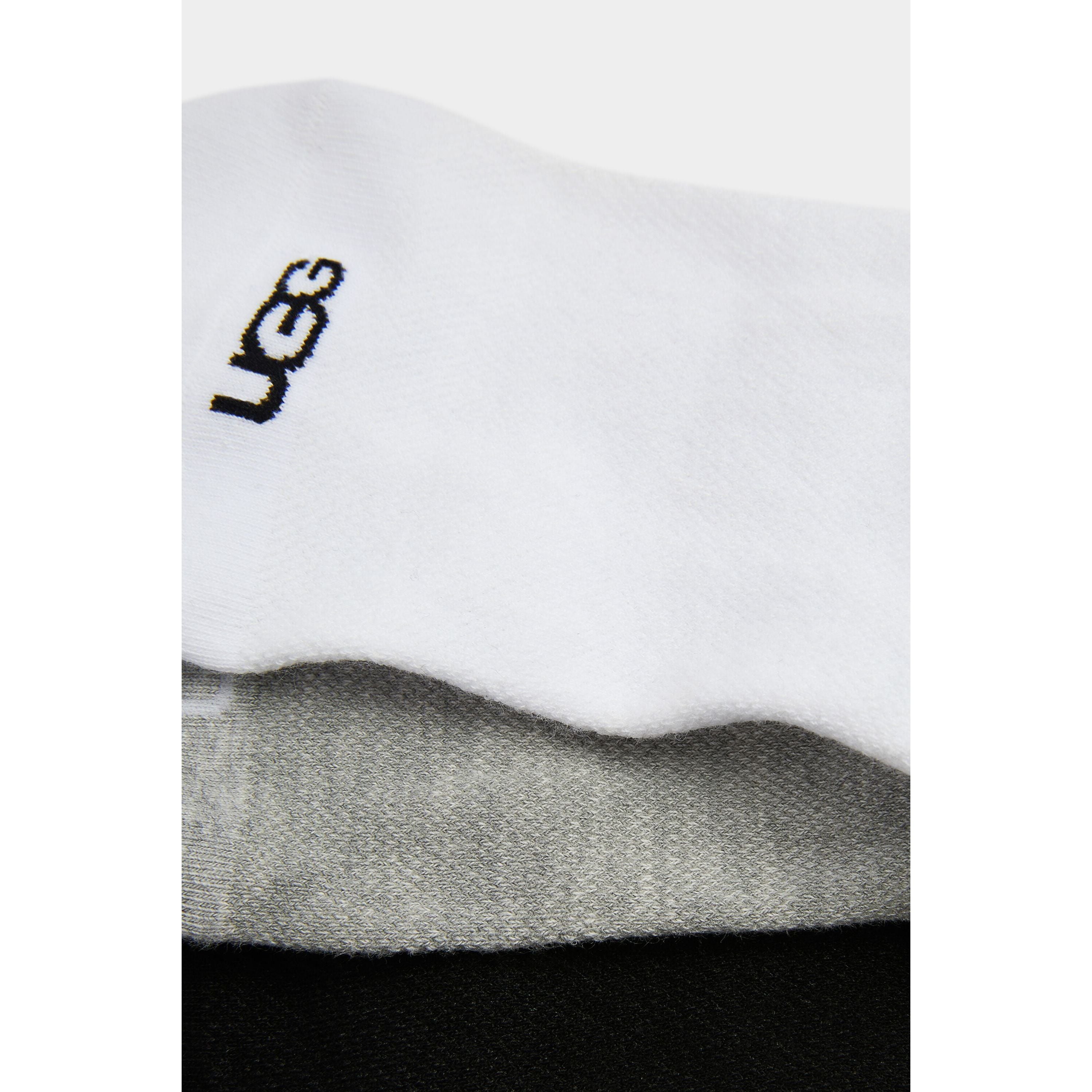 Ugg Women's Stela No-Show 3 Pack Socks in White Grey & Black Accessories