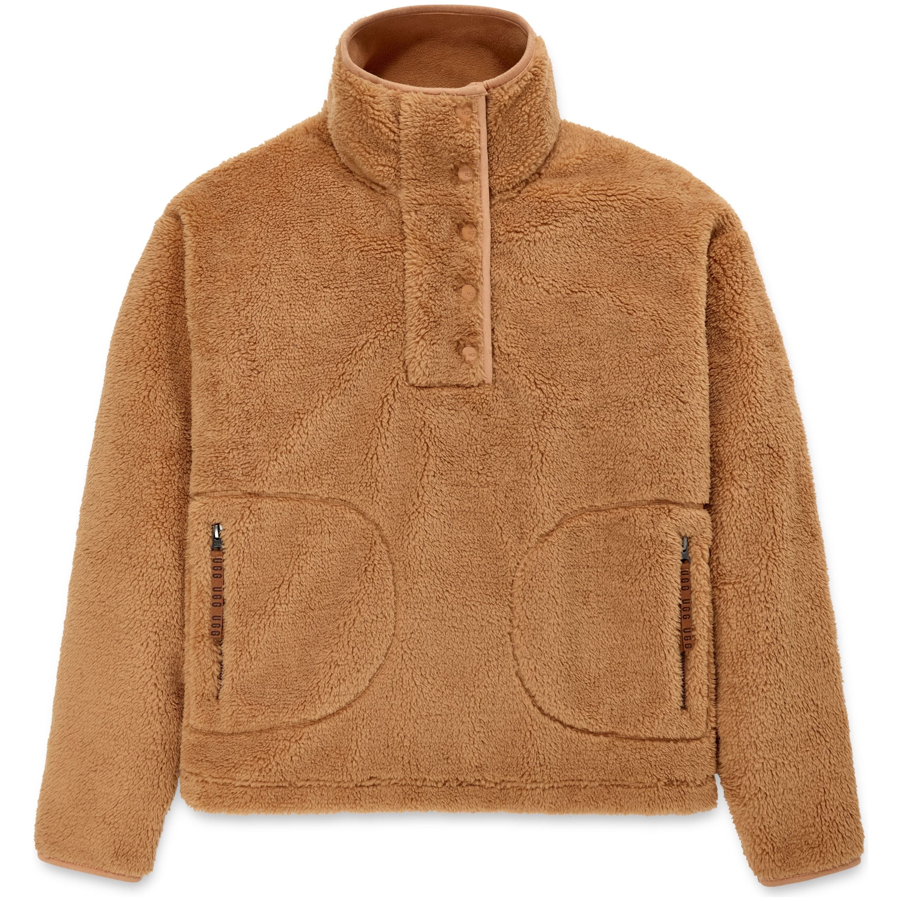 UGG Women's Atwell Sherpa Half Snap Pullover in Tawny Apparel & Accessories