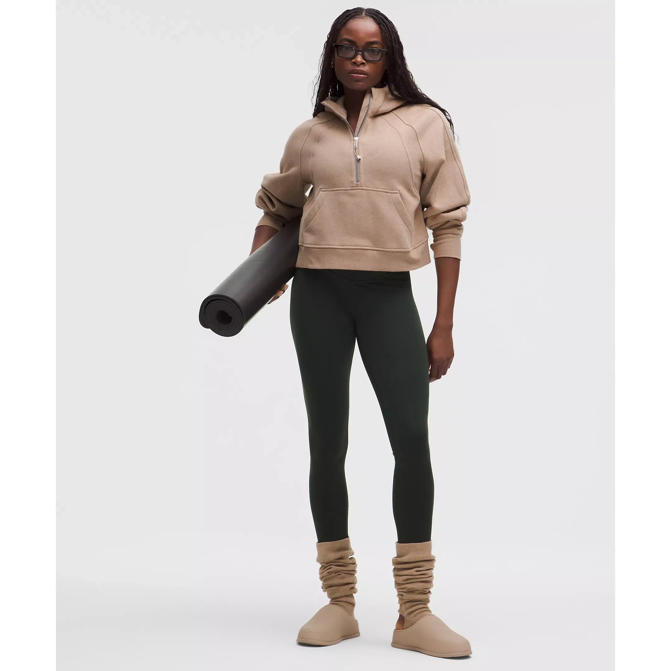 Lululemon Women's Scuba Oversized Half-Zip Hoodie in Heathered Nutmeg