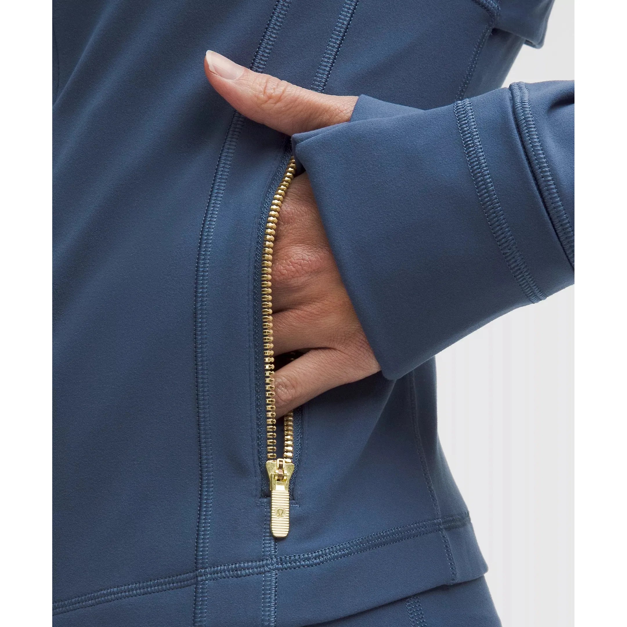 Lululemon Women's Define Cropped Jacket Nulu | Blue Twill/Gold/Gold