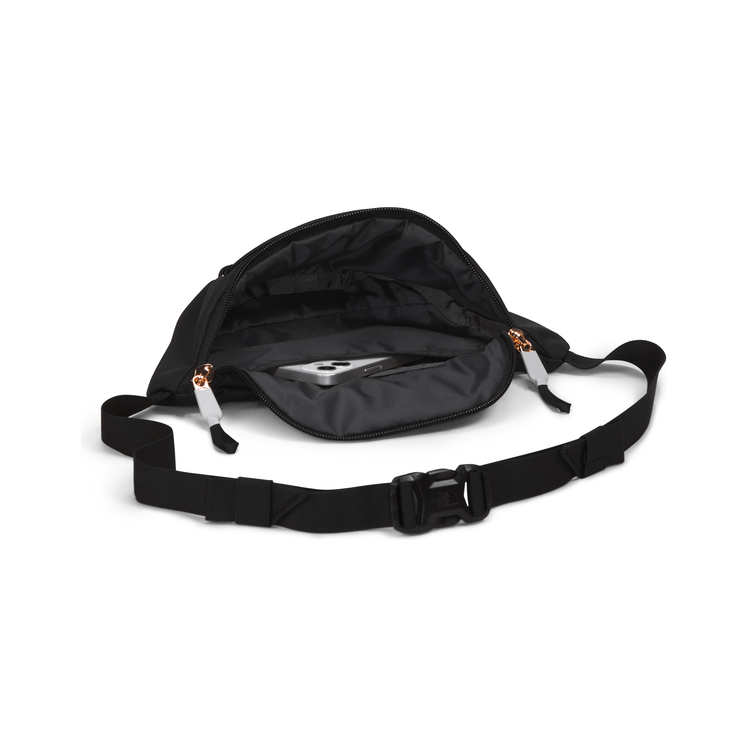 The North Face Women's Jester Lumbar Luxe in Black Burnt Coral Metallic Accessories